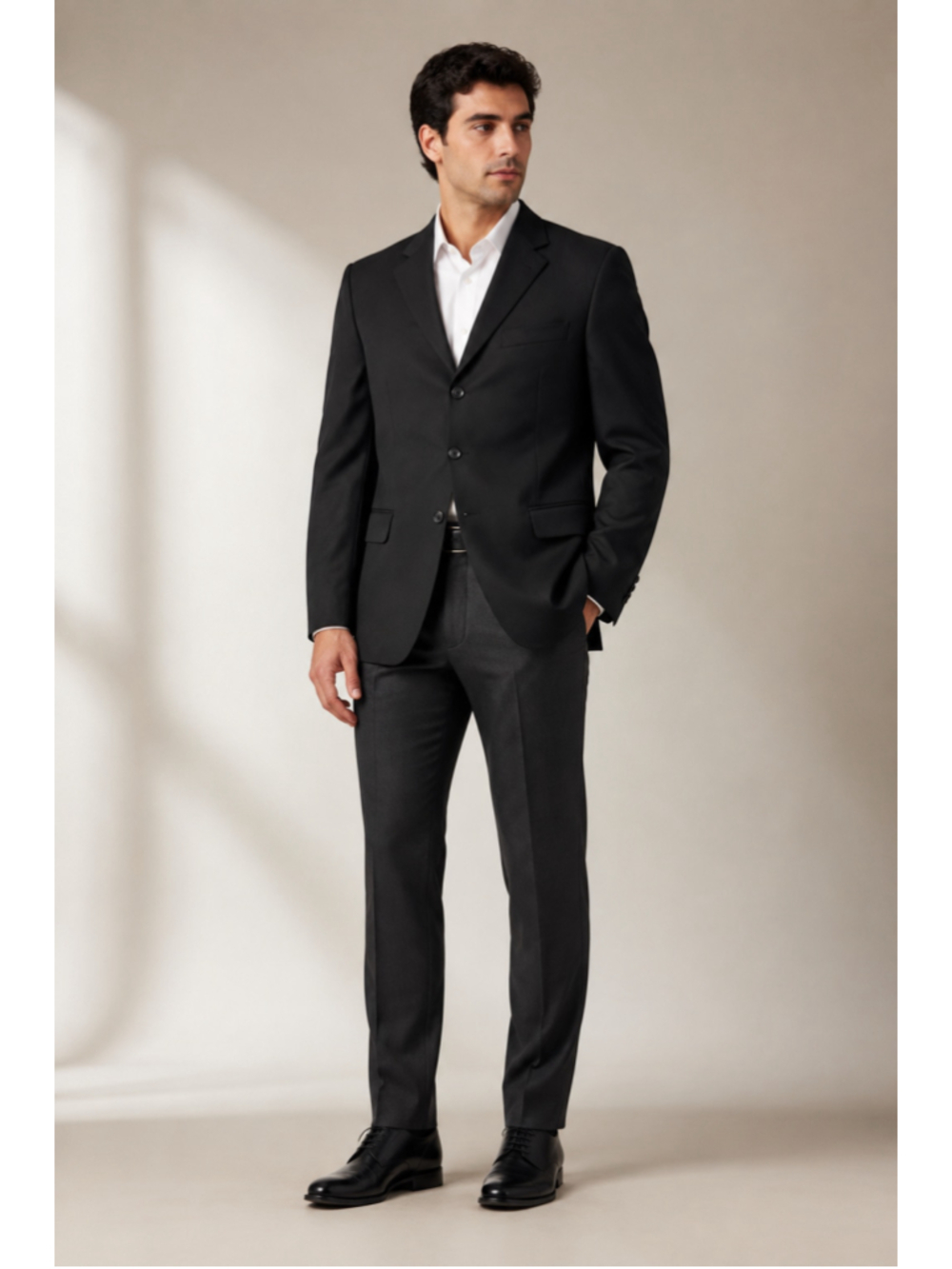 Jones New York Men’s Black Wool Three-Button Blazer – Size 35S